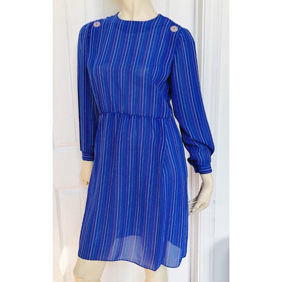 1980s (M) Dress, Vertical Stripe Dress by TOBI - Picture 5 of 9
